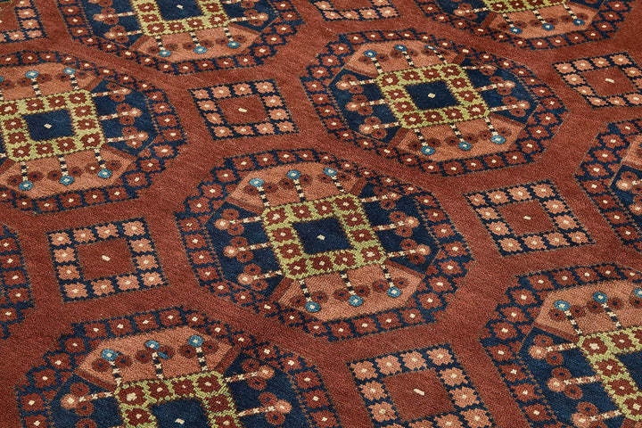 7x10 Red Tribal Geometric Oushak Rug - 51476