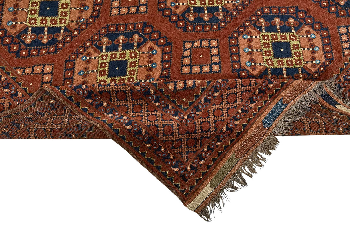 7x10 Red Tribal Geometric Oushak Rug - 51476