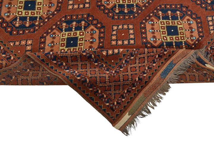 7x10 Red Tribal Geometric Oushak Rug - 51476