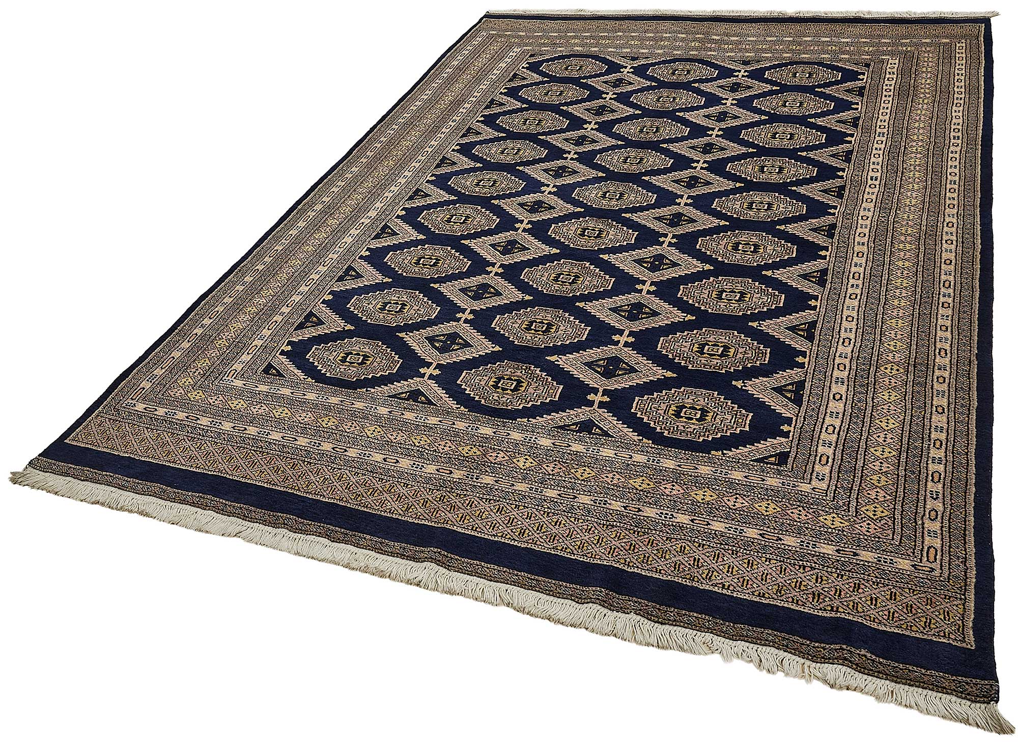6x9 Blue Handmade Tribal Geometric Oushak Rug - 51477