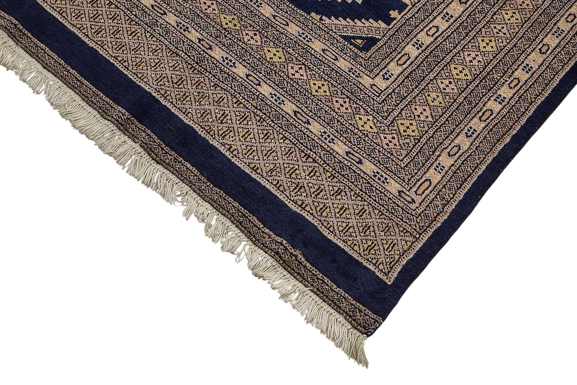 6x9 Blue Handmade Tribal Geometric Oushak Rug - 51477