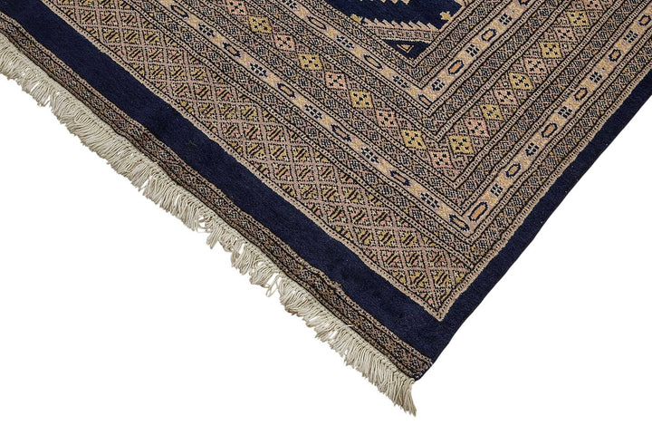 6x9 Blue Handmade Tribal Geometric Oushak Rug - 51477