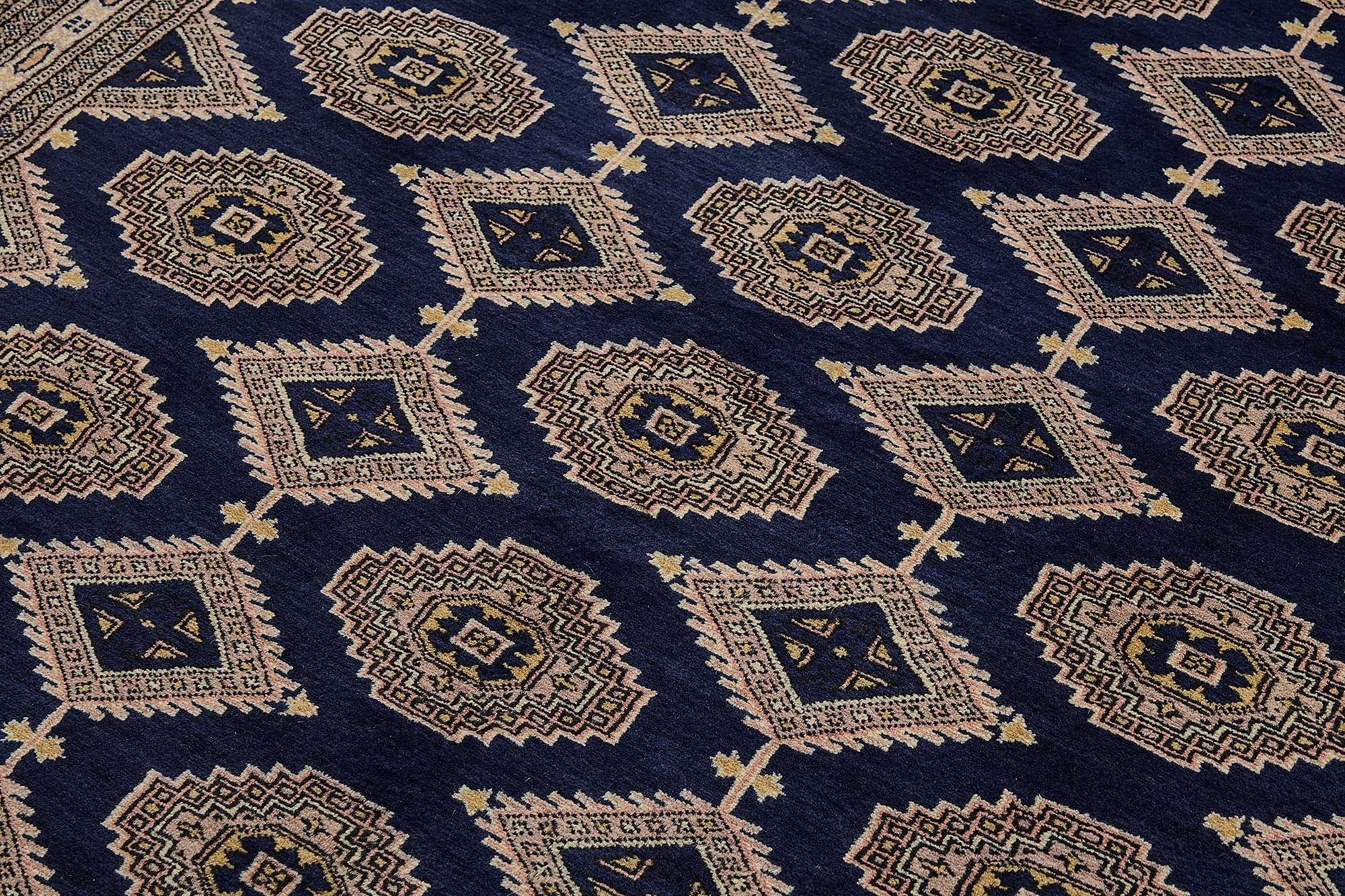 6x9 Blue Handmade Tribal Geometric Oushak Rug - 51477