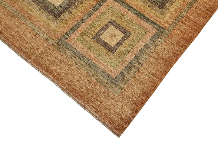 9x12 Beige Traditional Geometric Oushak Rug - 51478