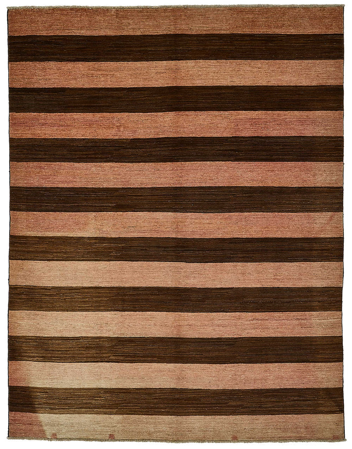 8x10 Brown Striped Oushak Rug - 51480