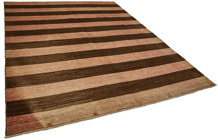 8x10 Brown Striped Oushak Rug - 51480