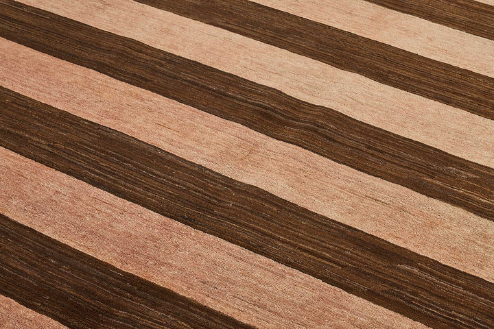 8x10 Brown Striped Oushak Rug - 51480