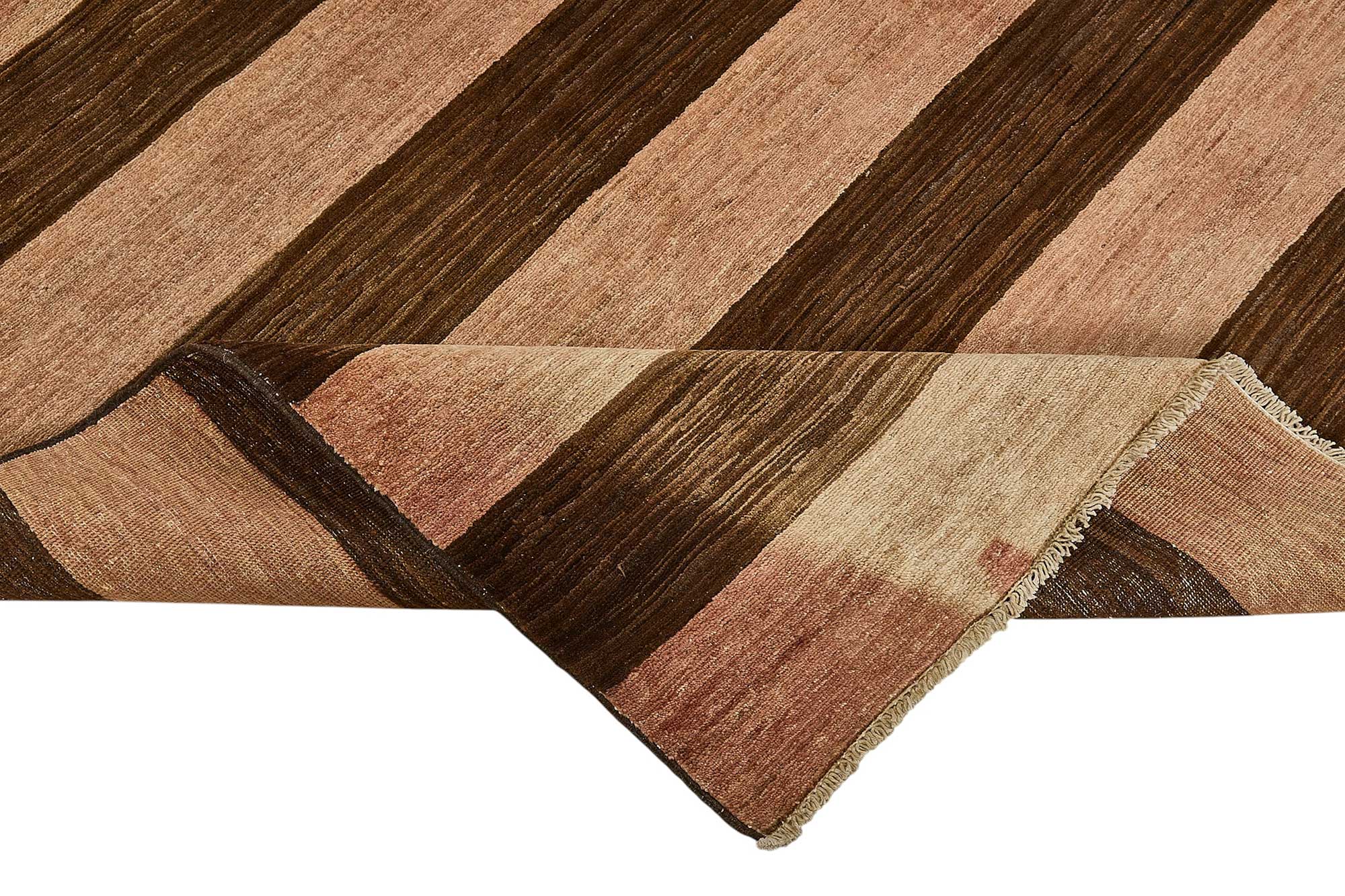8x10 Brown Striped Oushak Rug - 51480
