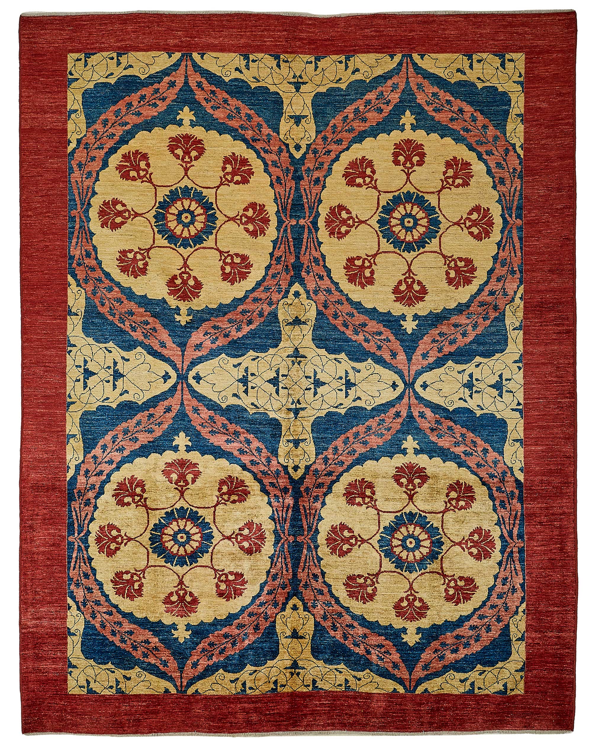 8x11 Red Floral Medallion Oushak Rug - 51484