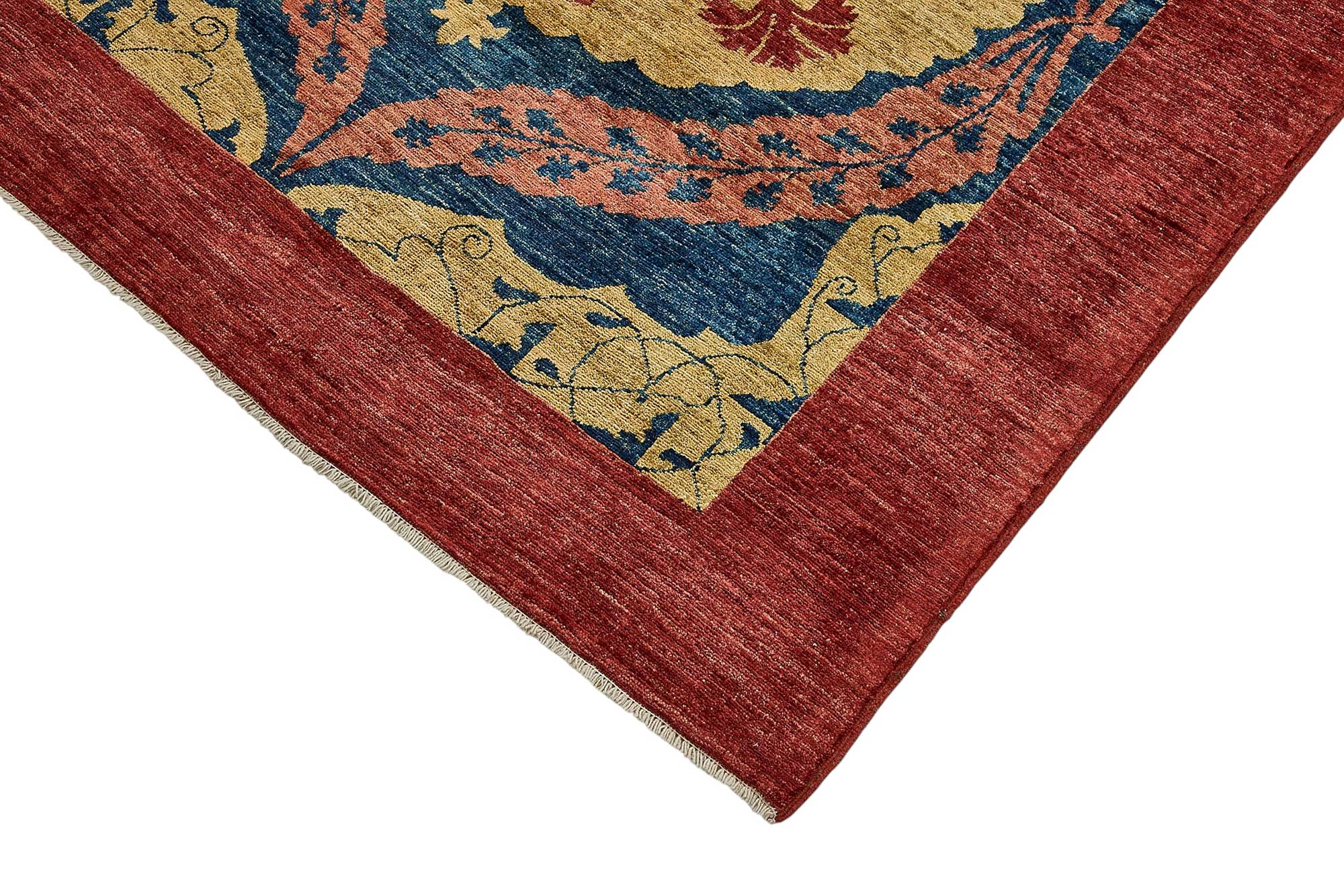 8x11 Red Floral Medallion Oushak Rug - 51484