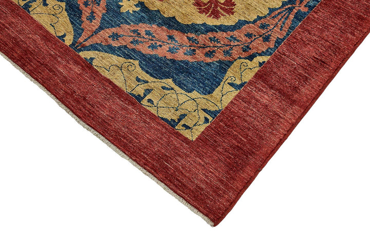 8x11 Red Floral Medallion Oushak Rug - 51484