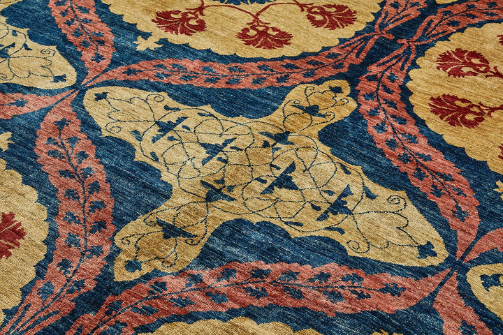 8x11 Red Floral Medallion Oushak Rug - 51484