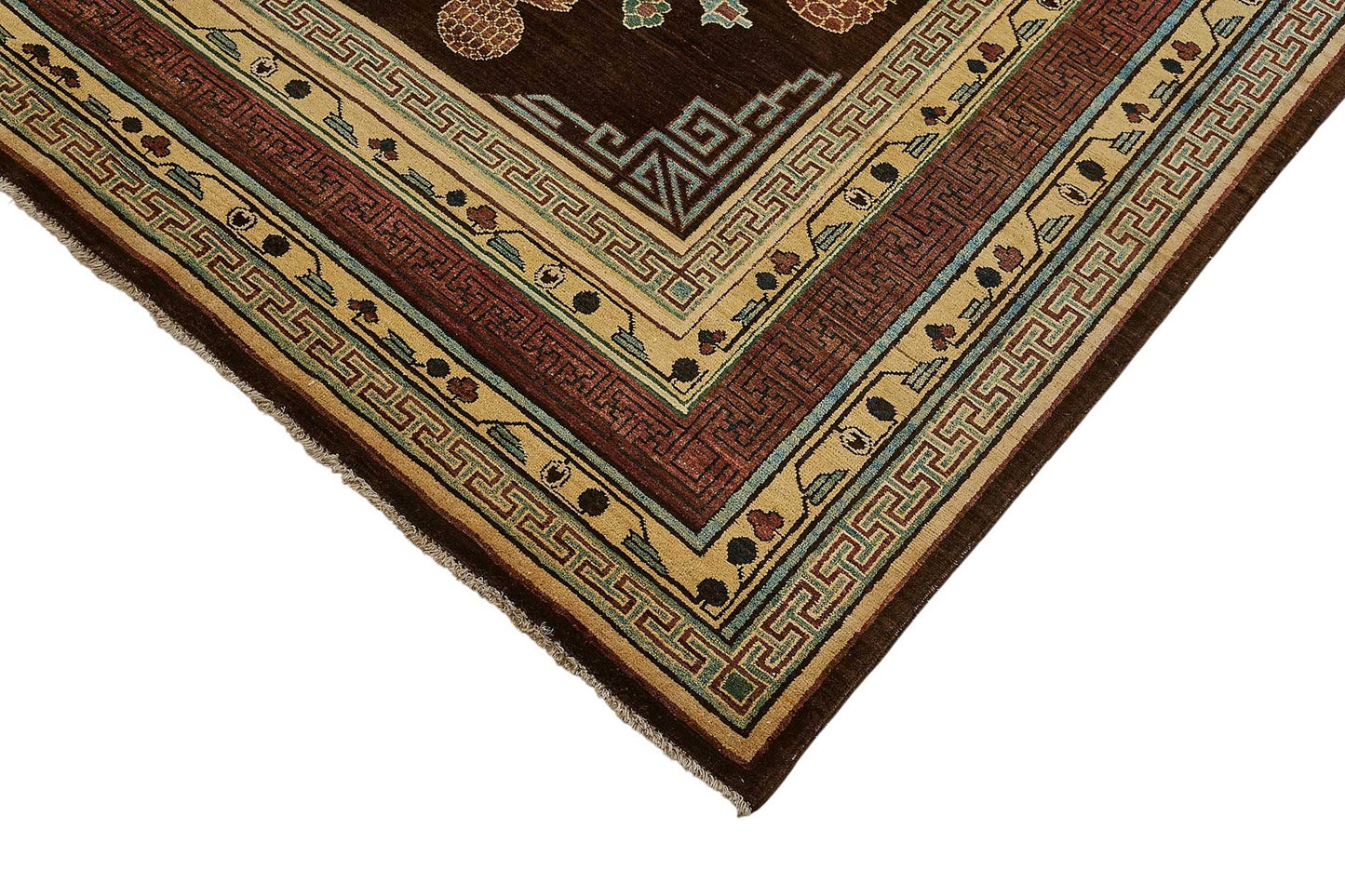 7x10 Brown Traditional Floral Oushak Rug - 51485