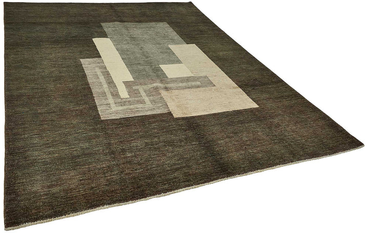 8x10 Brown Handmade Contemporary Oushak Rug - 51486