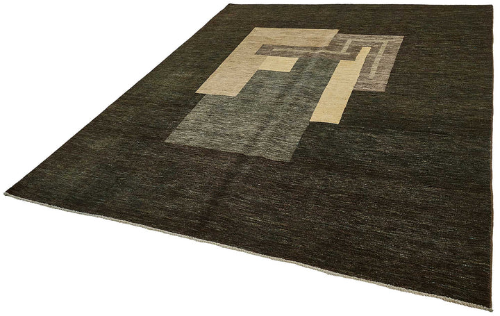 8x10 Brown Handmade Contemporary Oushak Rug - 51486