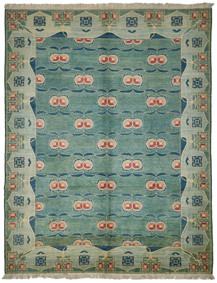 9x12 Blue Tribal Oushak Rug - 51488