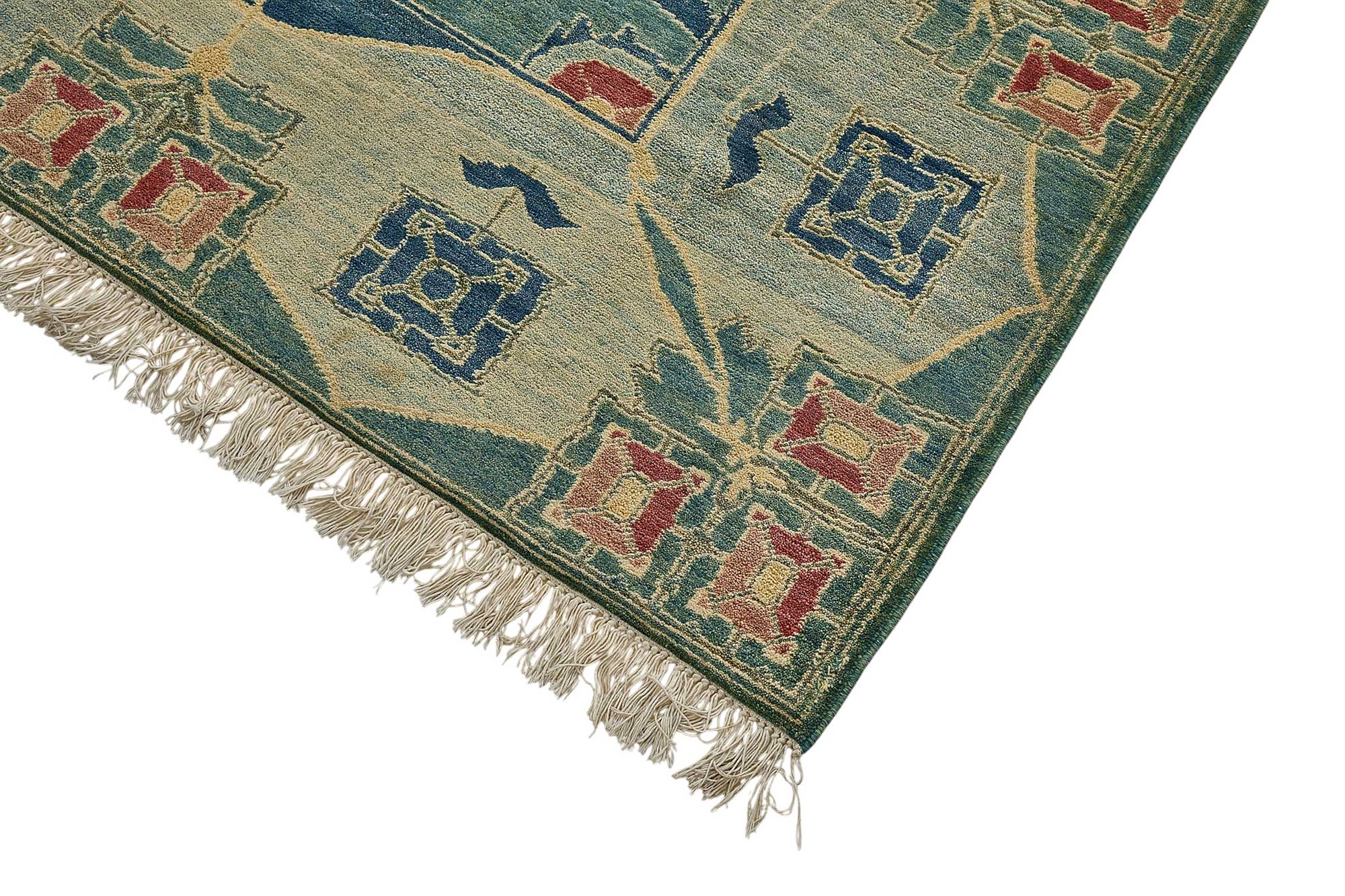 9x12 Blue Tribal Oushak Rug - 51488