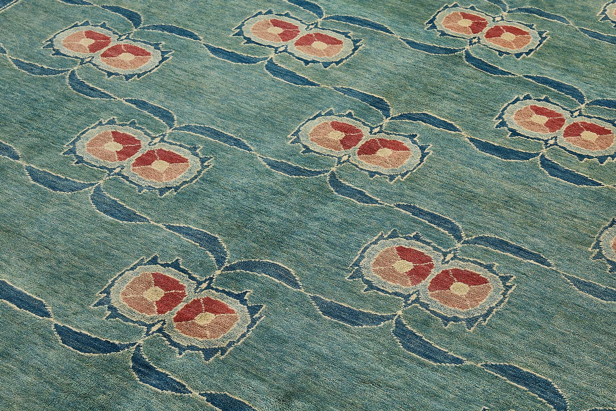 9x12 Blue Tribal Oushak Rug - 51488