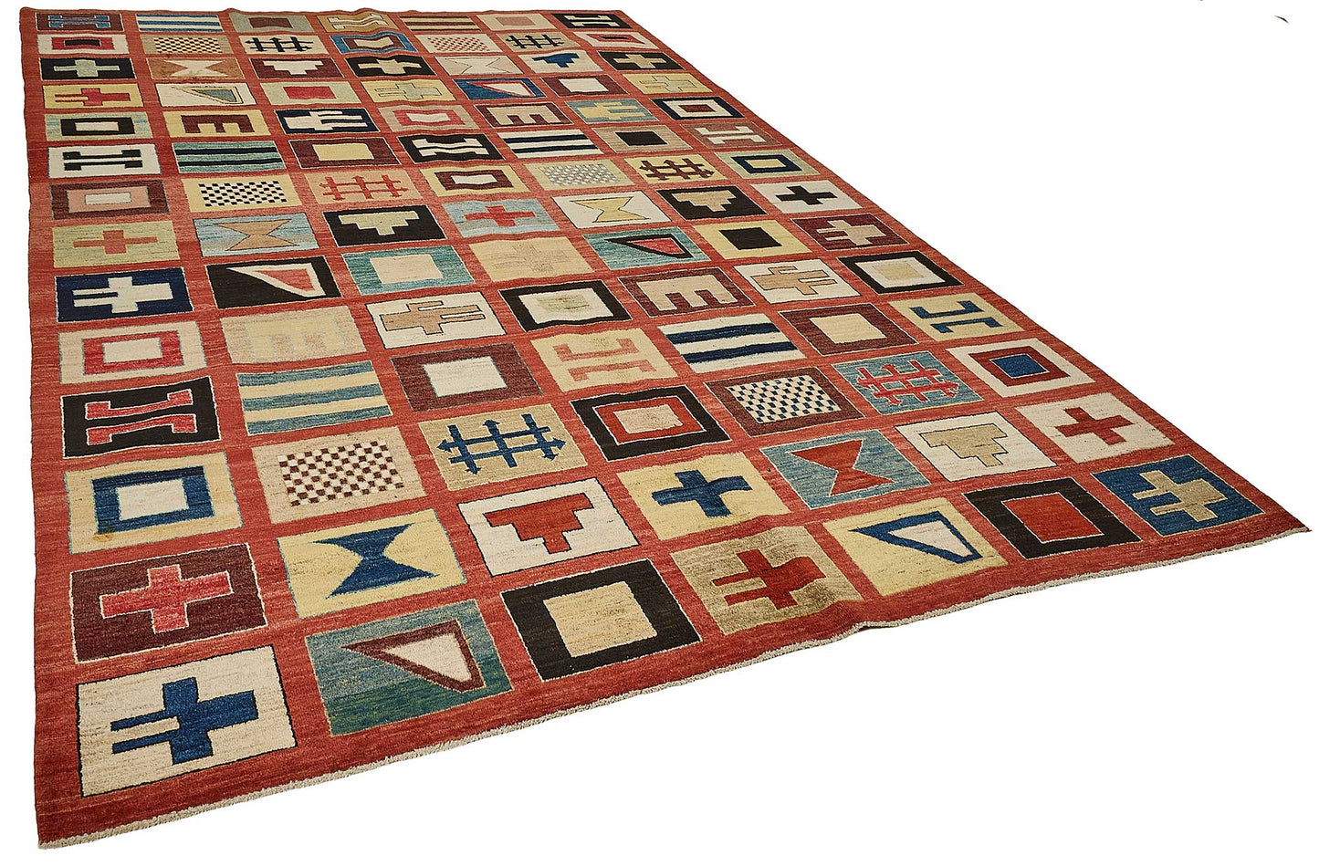 8x12 Red Traditional Geometric Oushak Rug - 51490