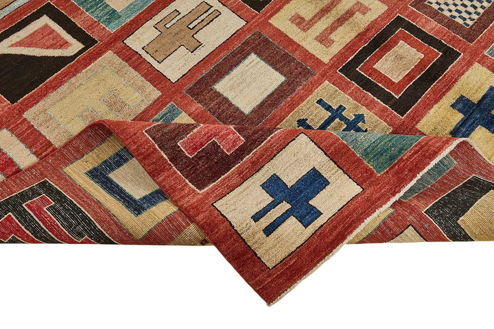 8x12 Red Traditional Geometric Oushak Rug - 51490