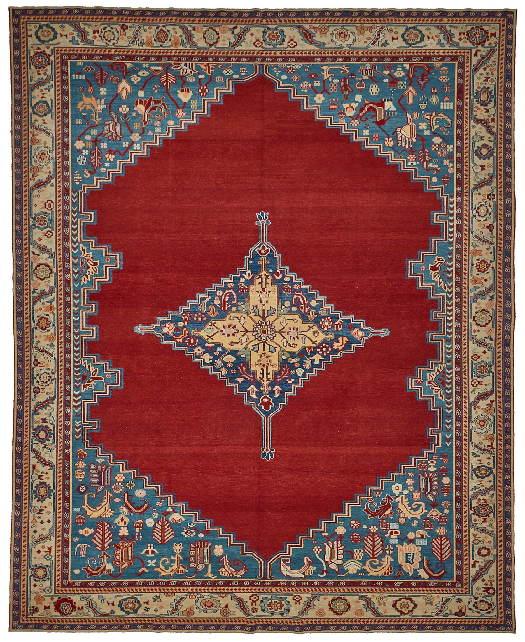 10x12 Red Turkish Medallion Oushak Rug - 51491