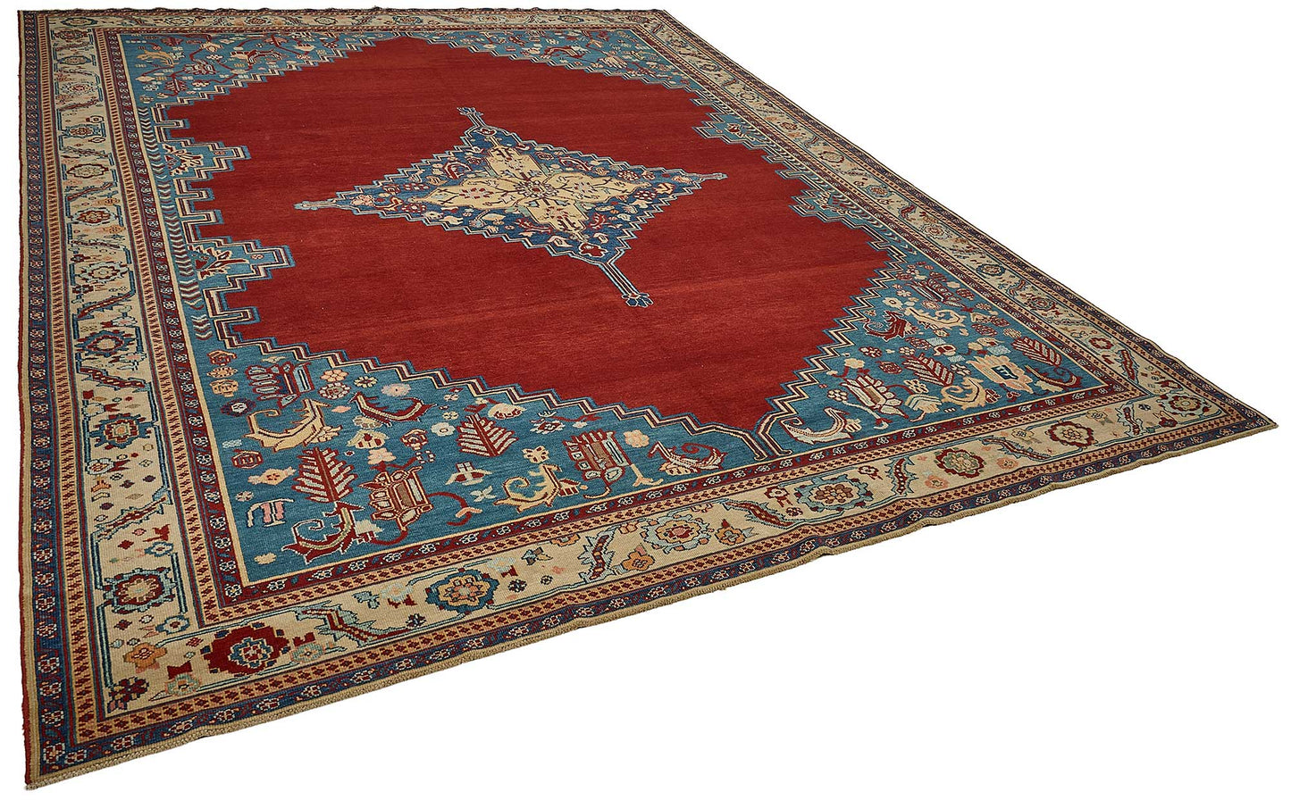 10x12 Red Turkish Medallion Oushak Rug - 51491
