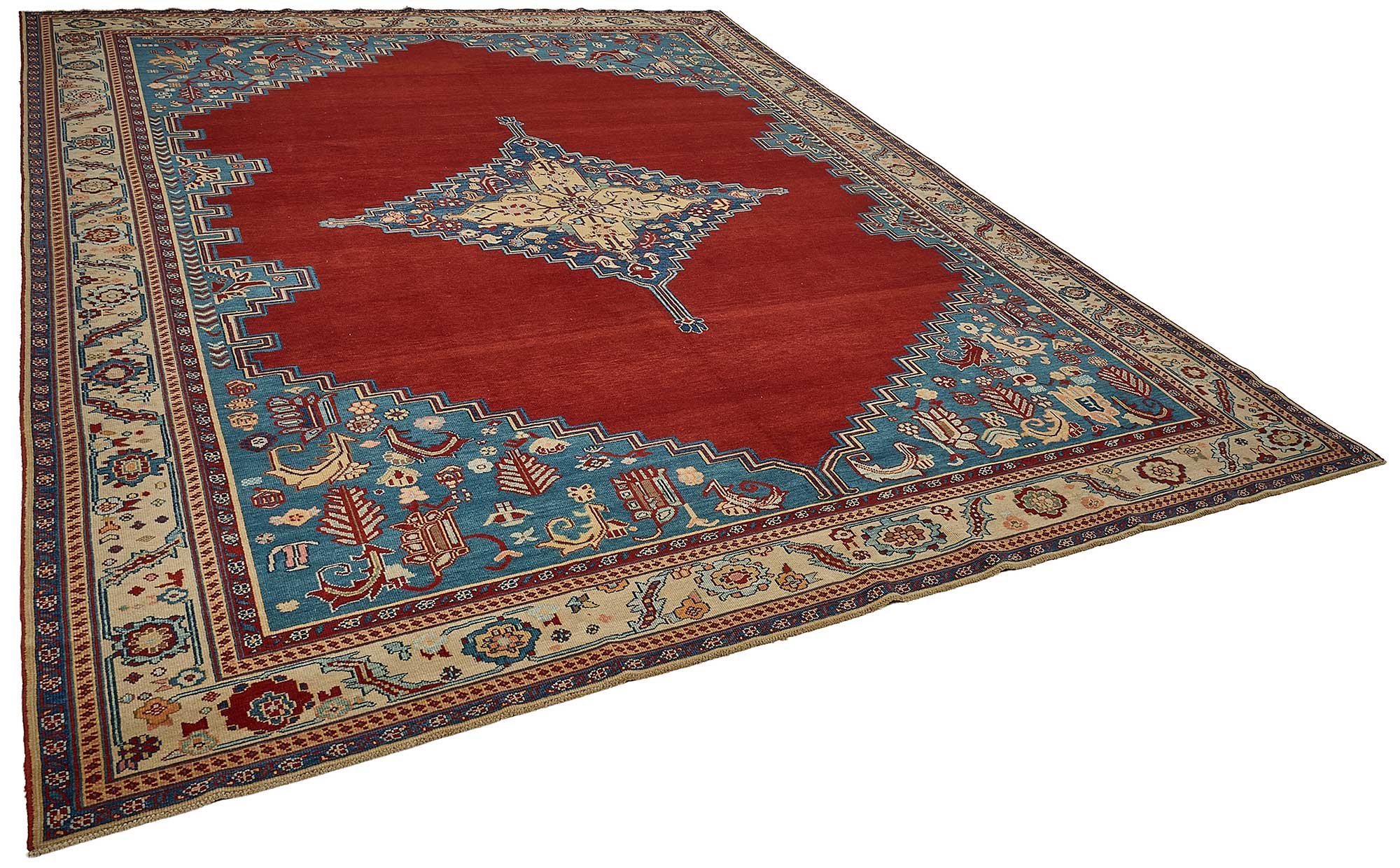 10x12 Red Turkish Medallion Oushak Rug - 51491