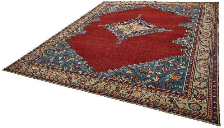 10x12 Red Turkish Medallion Oushak Rug - 51491