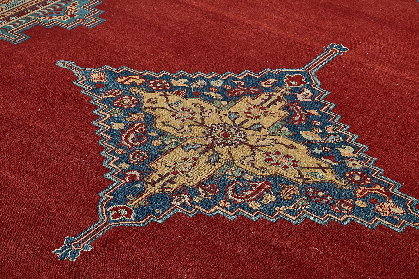 10x12 Red Turkish Medallion Oushak Rug - 51491