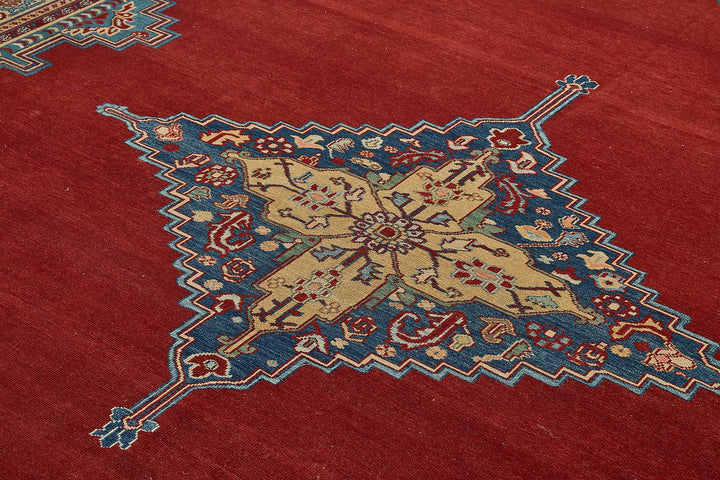 10x12 Red Turkish Medallion Oushak Rug - 51491
