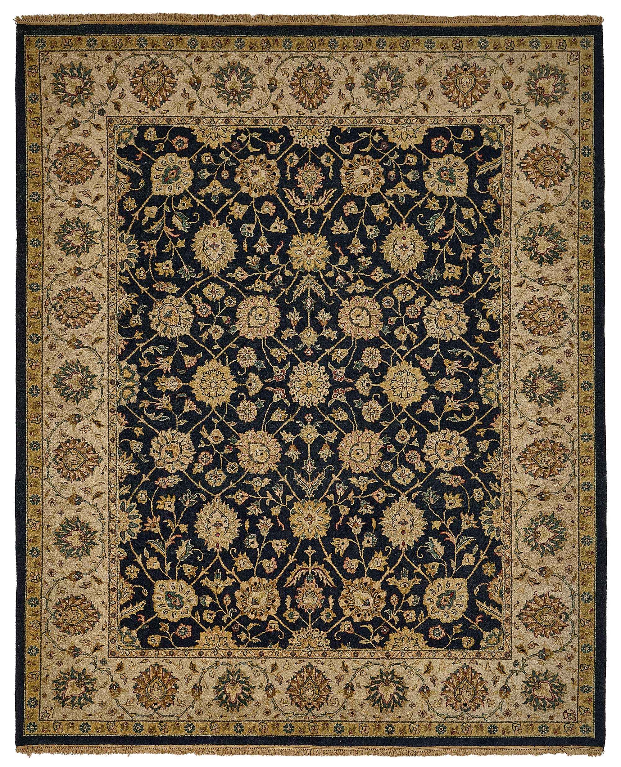 8x10 Beige Floral Oushak Rug - 51492