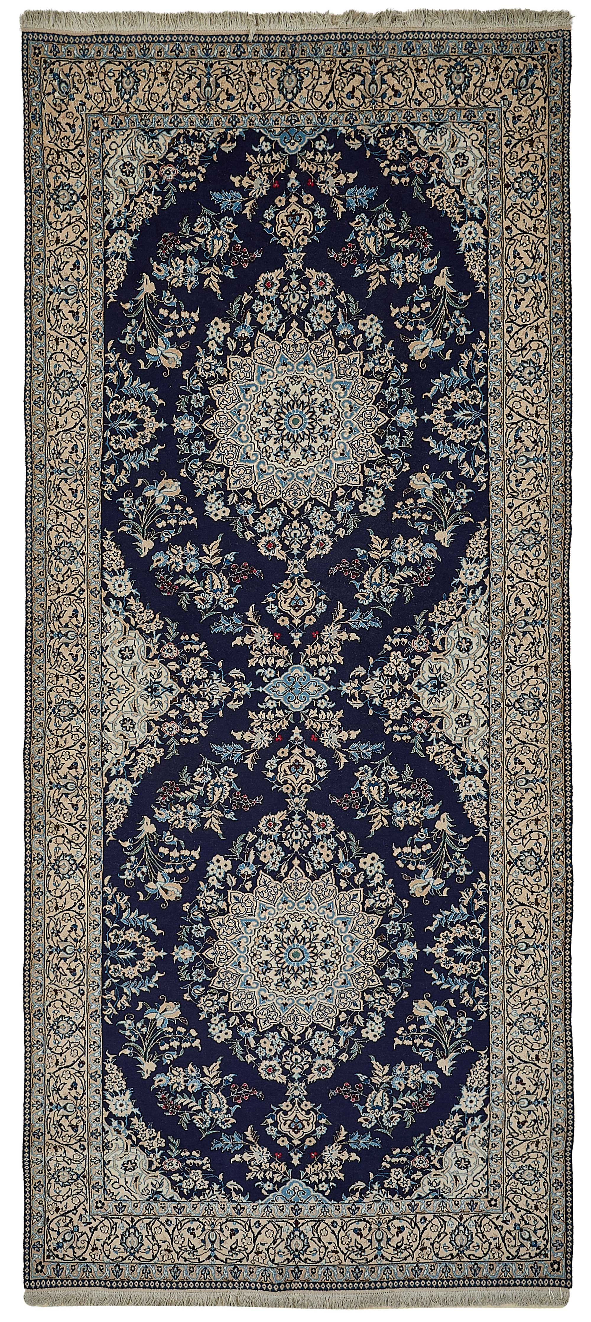 5x12 Blue Handmade Floral Medallion Oushak Rug - 51493
