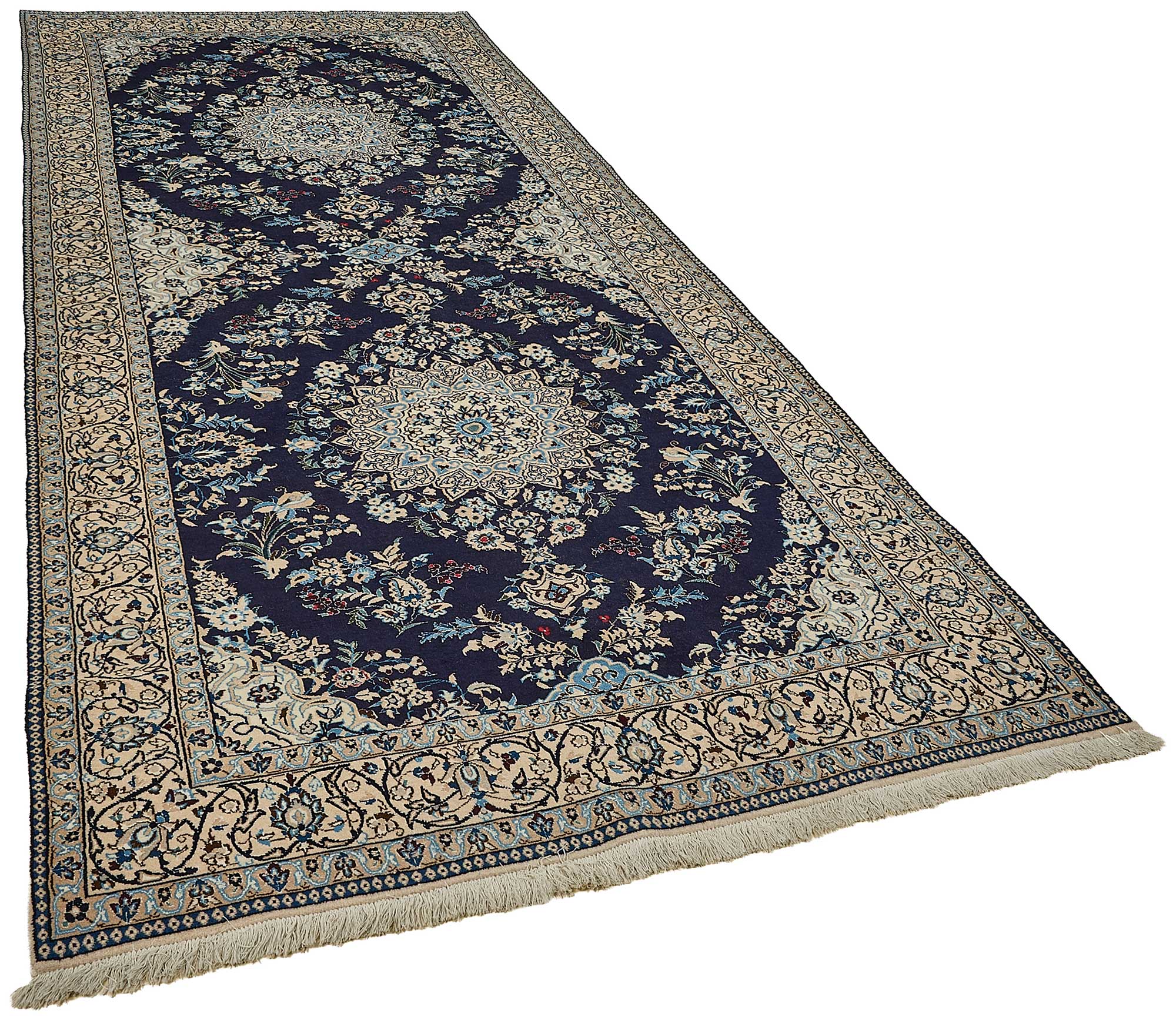 5x12 Blue Handmade Floral Medallion Oushak Rug - 51493