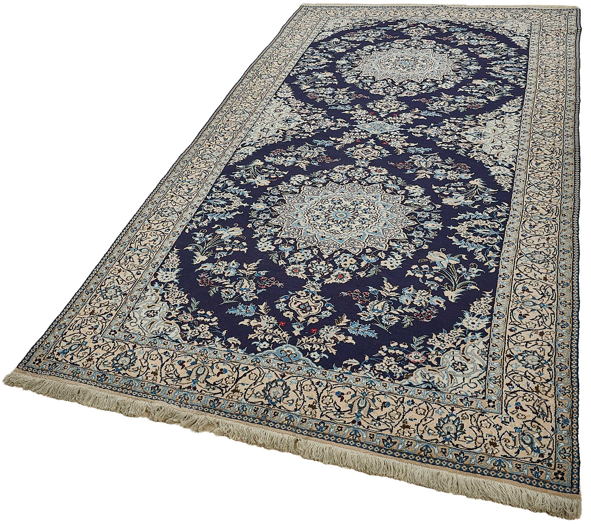 5x12 Blue Handmade Floral Medallion Oushak Rug - 51493