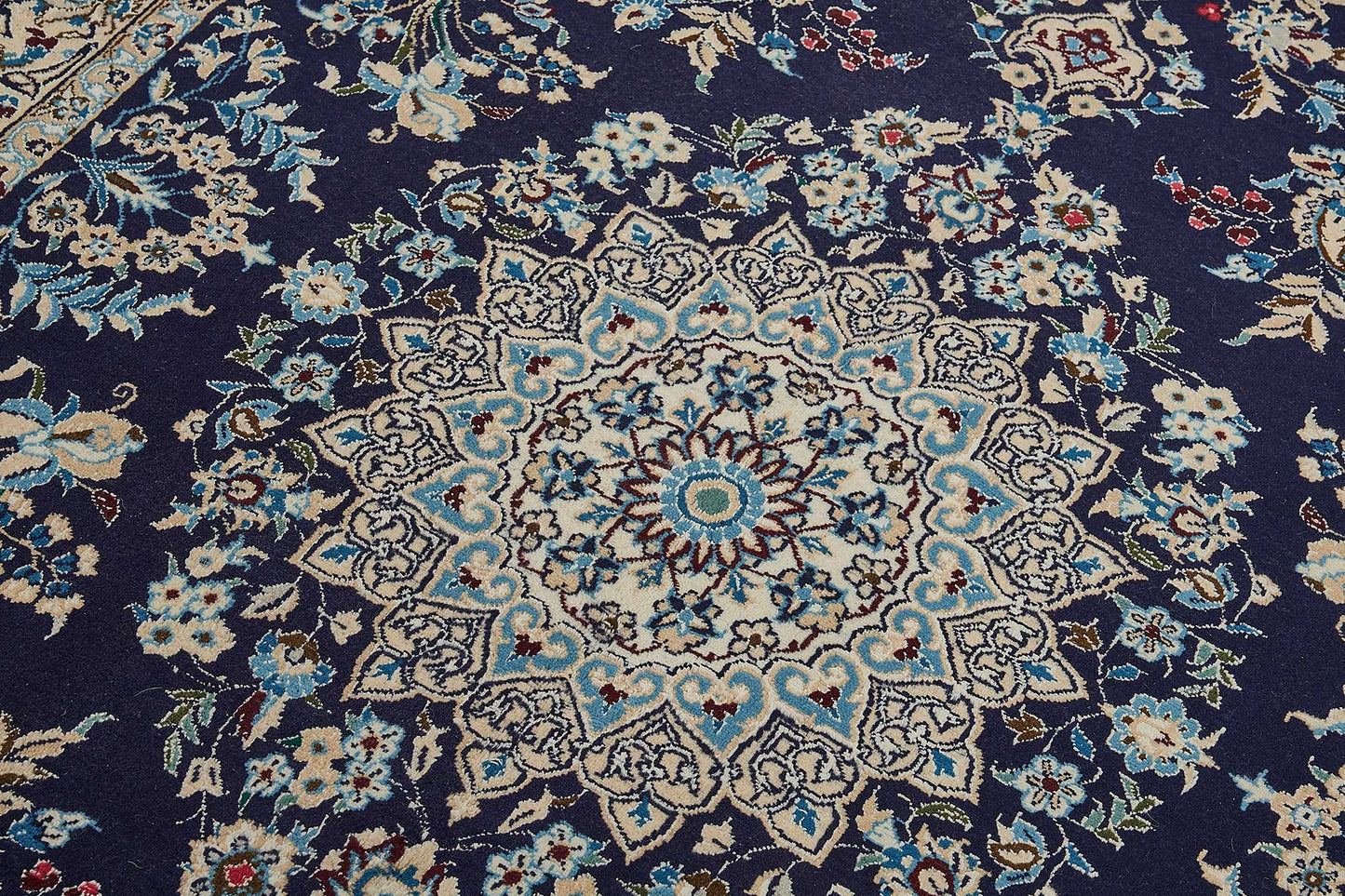 5x12 Blue Handmade Floral Medallion Oushak Rug - 51493