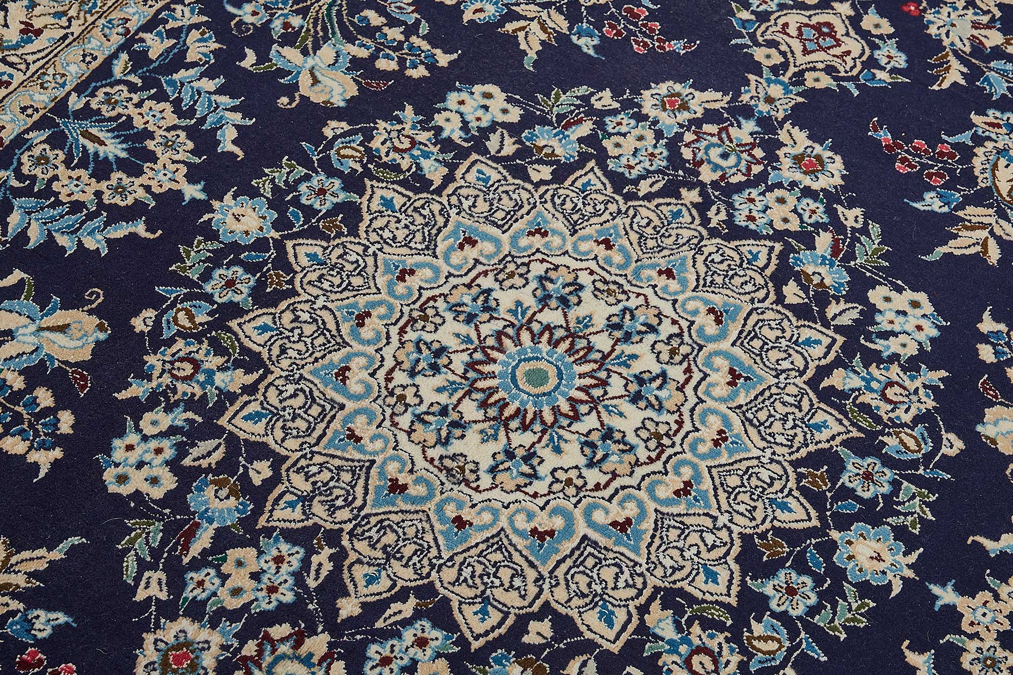 5x12 Blue Handmade Floral Medallion Oushak Rug - 51493