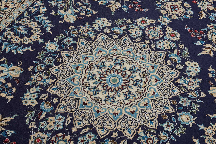 5x12 Blue Handmade Floral Medallion Oushak Rug - 51493
