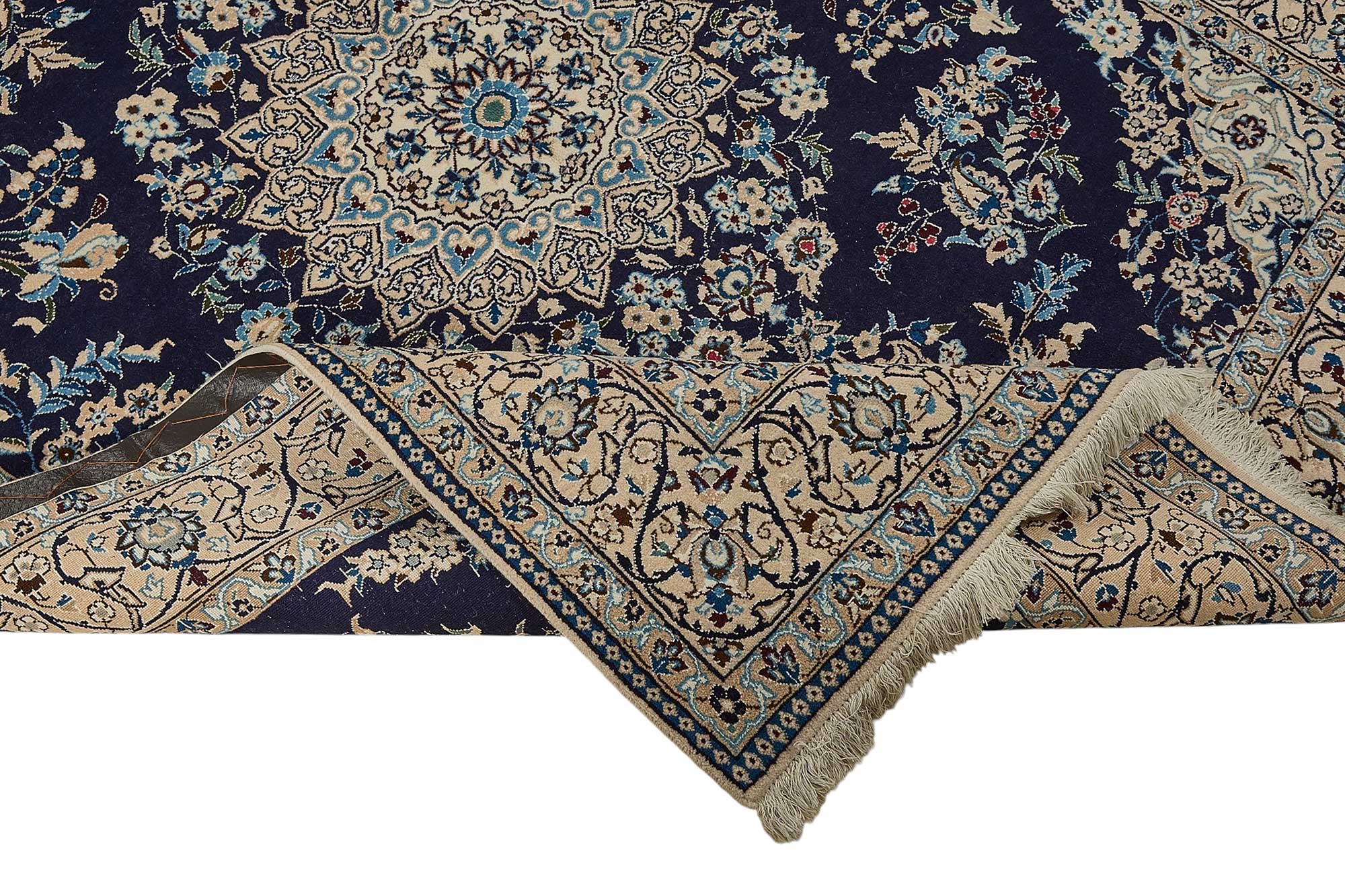 5x12 Blue Handmade Floral Medallion Oushak Rug - 51493
