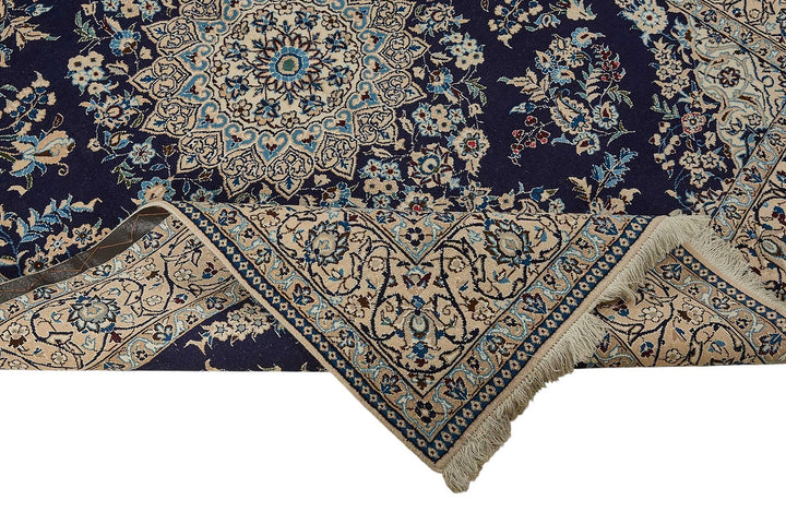 5x12 Blue Handmade Floral Medallion Oushak Rug - 51493