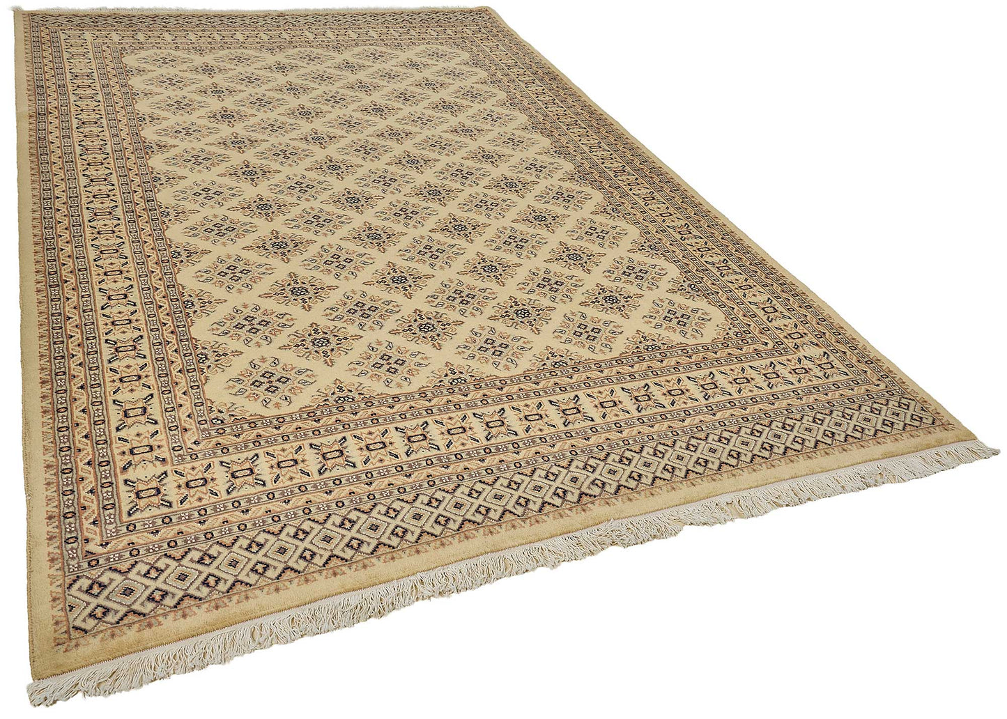 7x10 Beige Traditional Geometric Oushak Rug - 51494