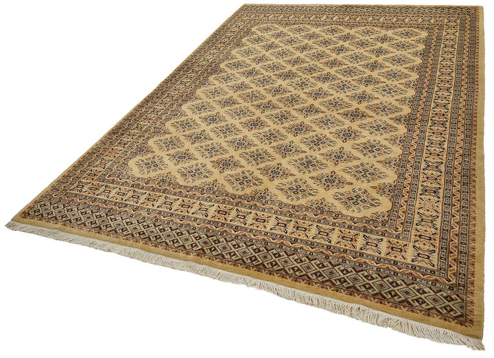 7x10 Beige Traditional Geometric Oushak Rug - 51494