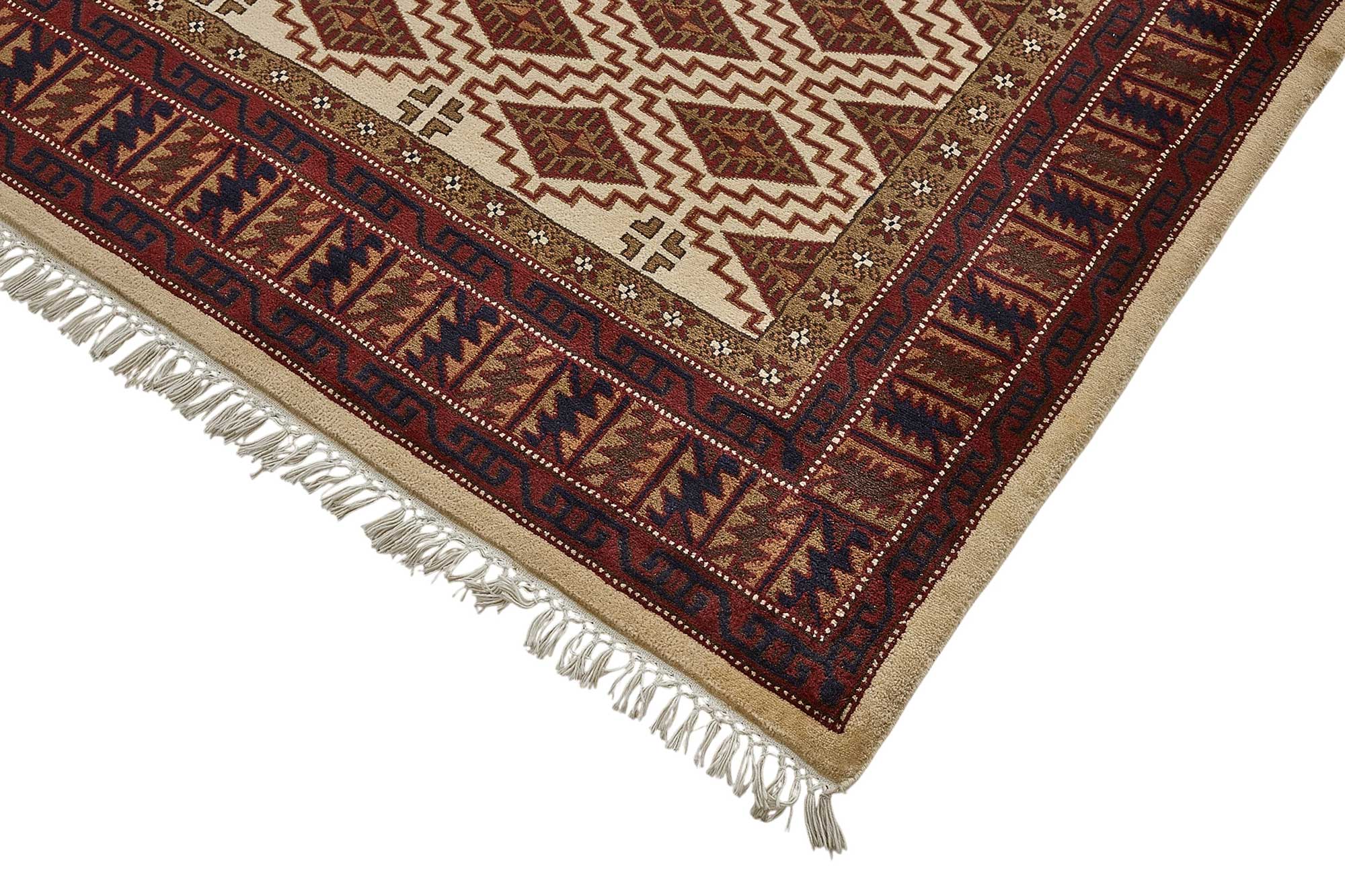 8x10 Beige Turkish Geometric Oushak Rug - 51495