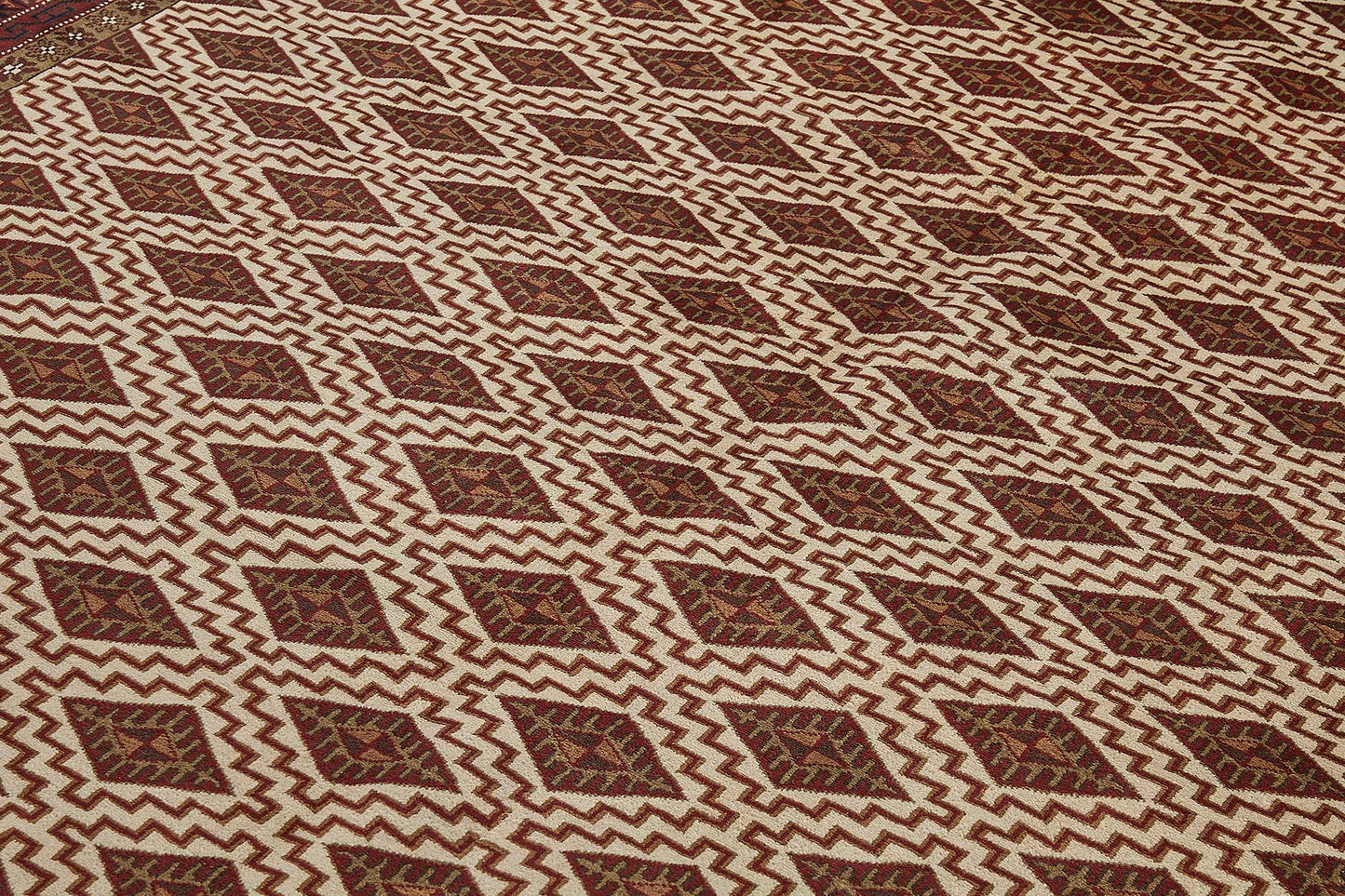 8x10 Beige Turkish Geometric Oushak Rug - 51495
