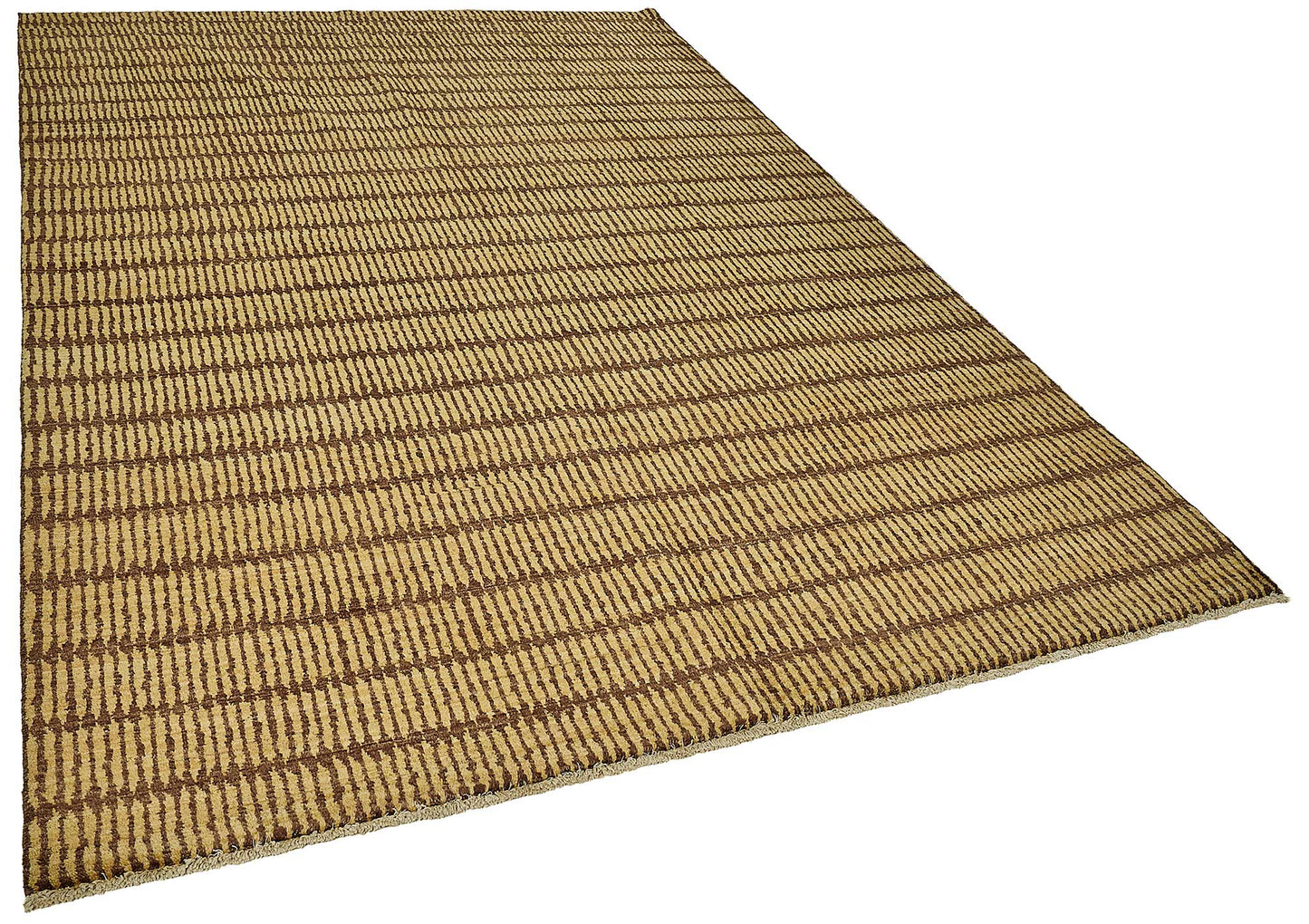 7x10 Beige Striped Oushak Rug - 51496