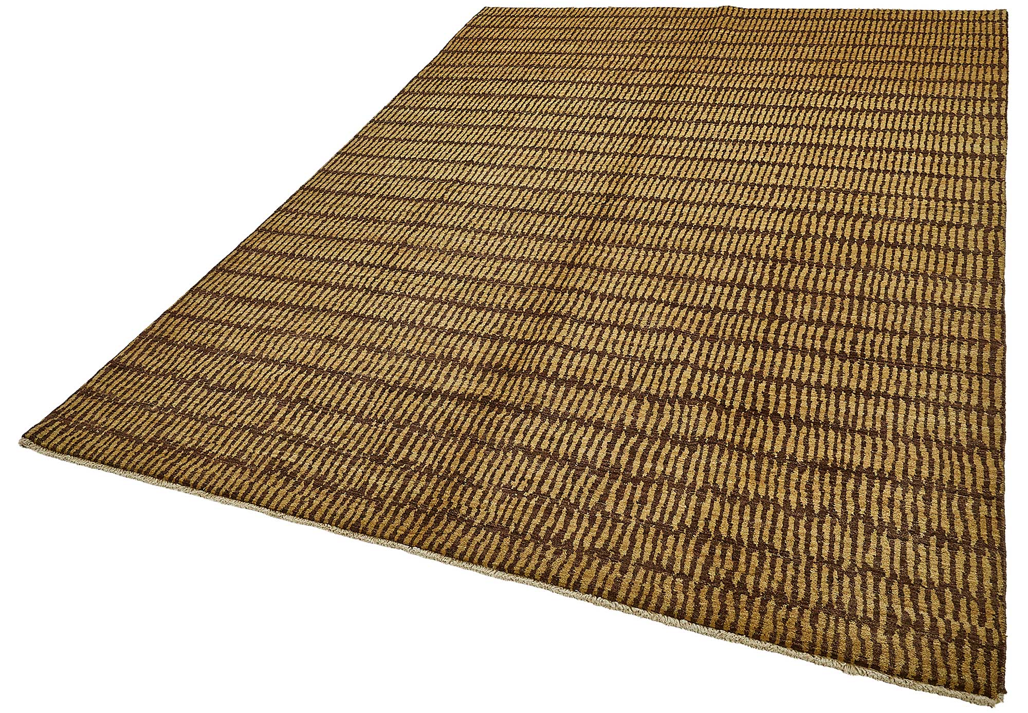 7x10 Beige Striped Oushak Rug - 51496