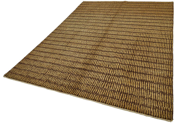7x10 Beige Striped Oushak Rug - 51496