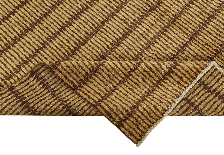 7x10 Beige Striped Oushak Rug - 51496