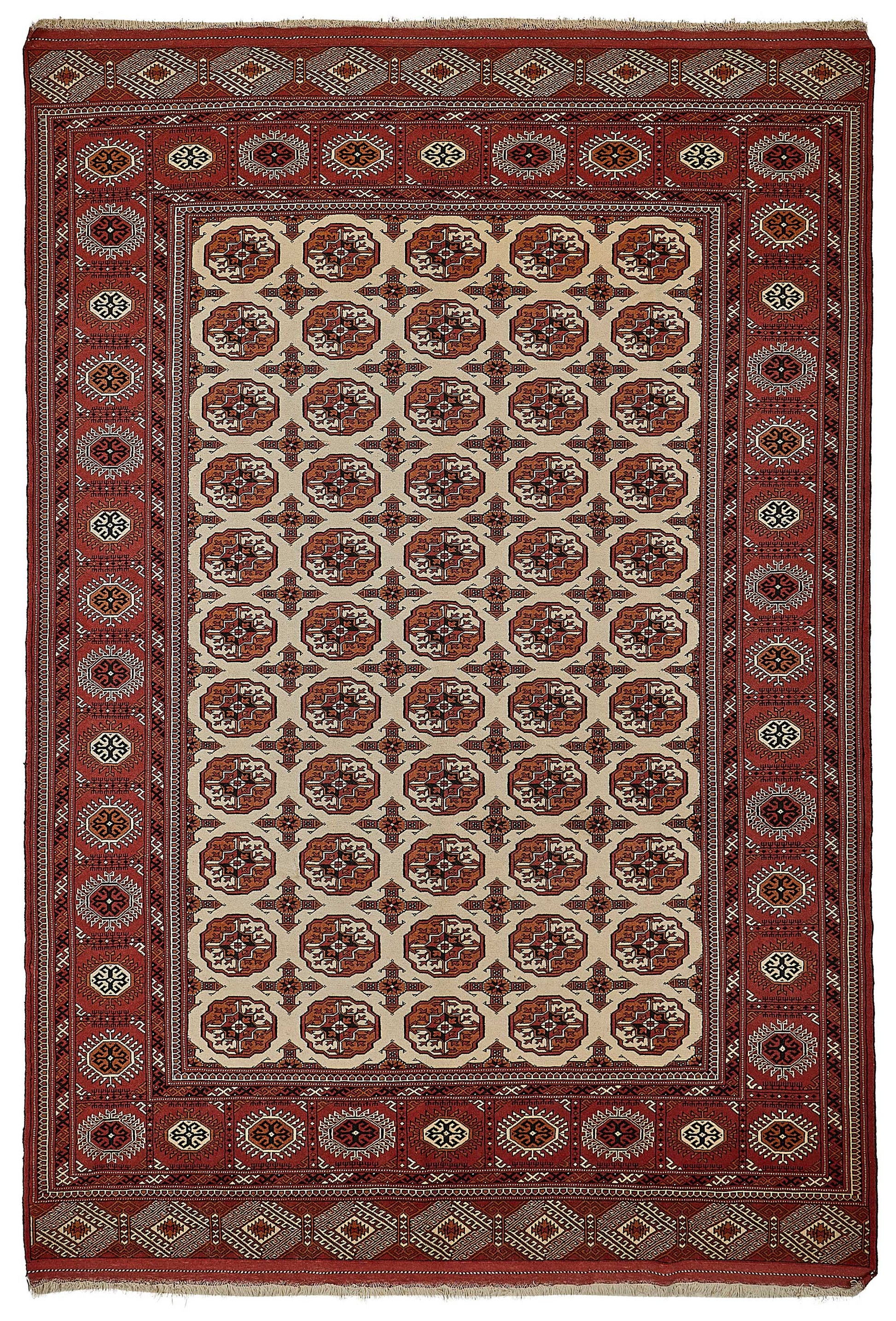 7x10 Red Traditional Floral Oushak Rug - 51497