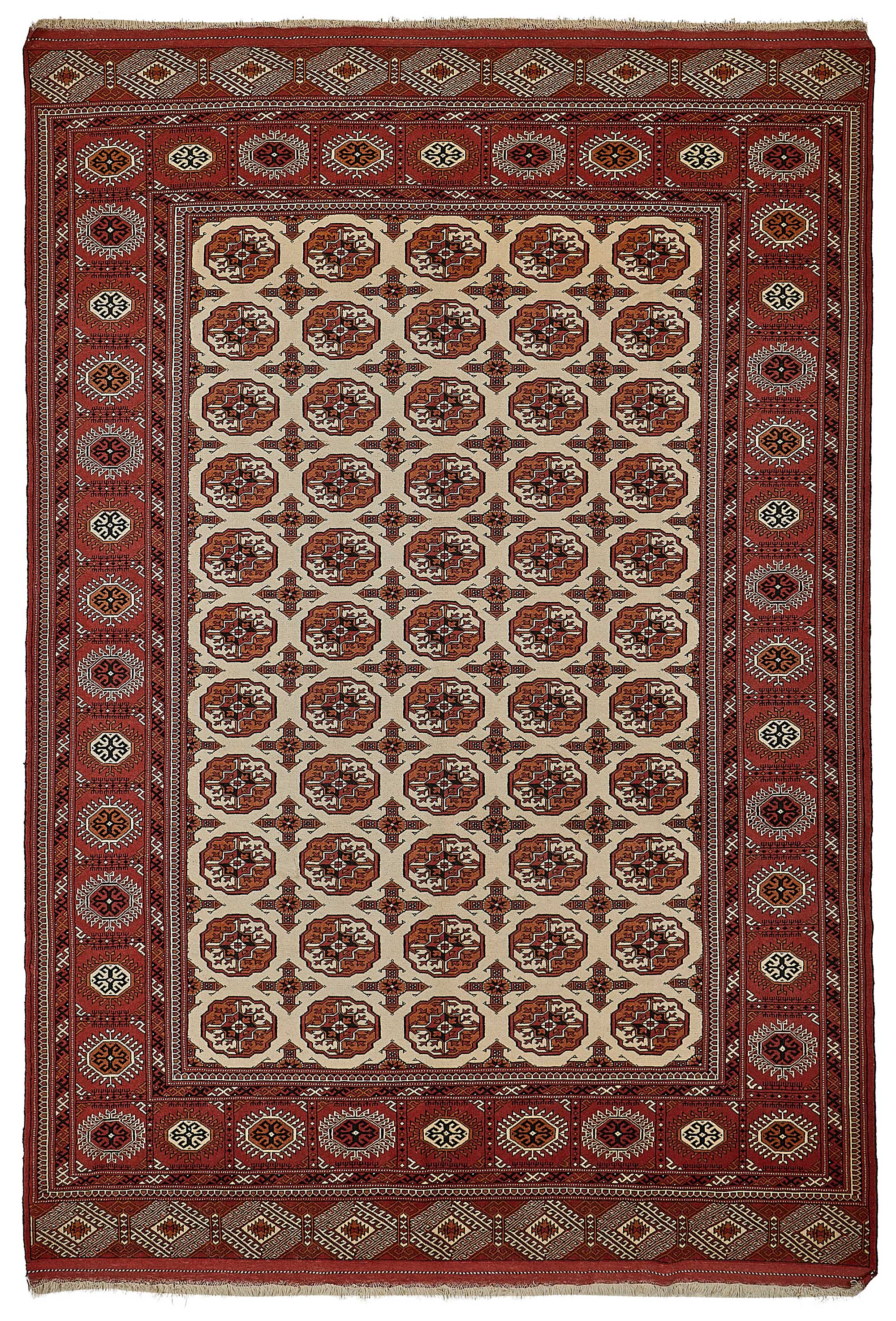 7x10 Red Traditional Floral Oushak Rug - 51497