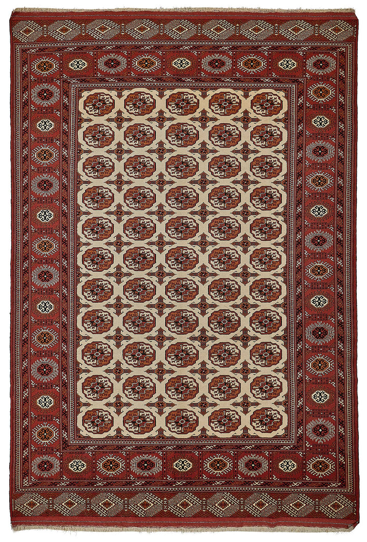 7x10 Red Traditional Floral Oushak Rug - 51497